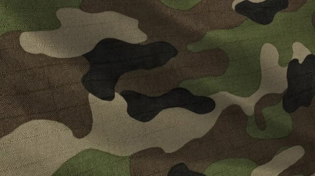 Military Camouflage Pattern Background Texture Close Up.