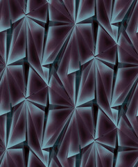 Fototapeta premium Seamless geometric background with sharp-edged purple and blue crystals featuring a futuristic dynamic crystal shard pattern
