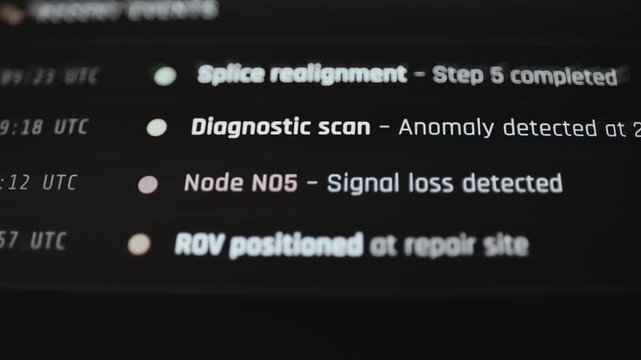 Subsea Operations Timeline Records Repair Network Events