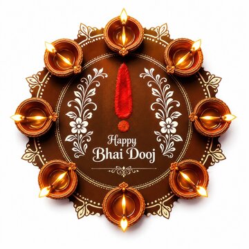 Diwali diya oil lamp circle frame for festival of lights celebration