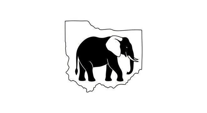 Ohio elephant outline icon.