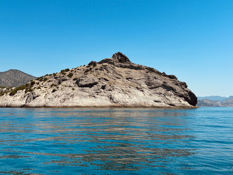 A view from the sea of the Dolphin Rock in Novy Svet, Crimea.