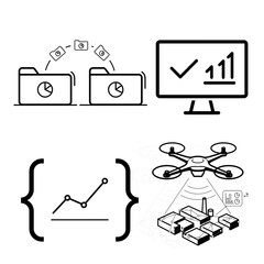 Fototapeta premium Math fraction one third and square root of eleven icons set