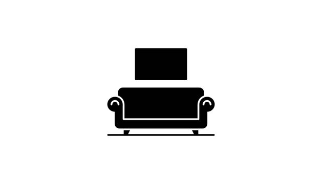Original name(s): Modern living room interior silhouette icon with classic sofa couch and wall mounted television screen vector illustration.svg