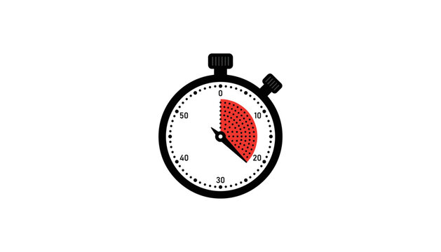 - Original name(s): Black analog stopwatch icon showing twenty minutes countdown interval highlighted in red color flat vector illustration.sv