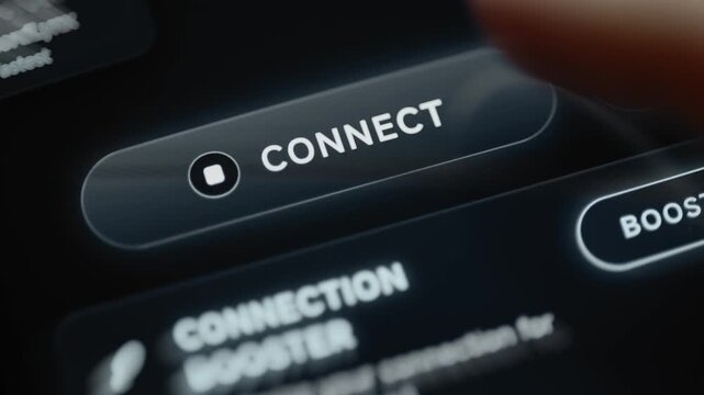 Interactive Connect button starts private internet protection