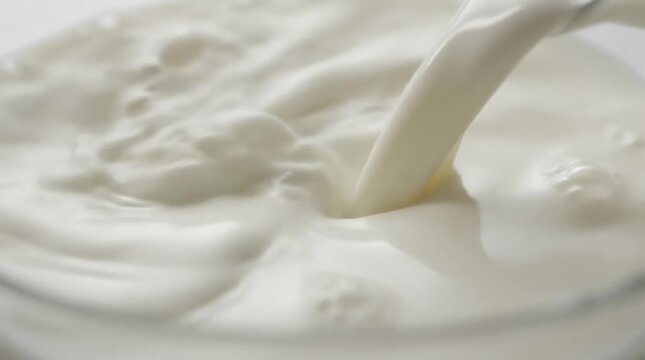 Fresh milk being poured into a glass