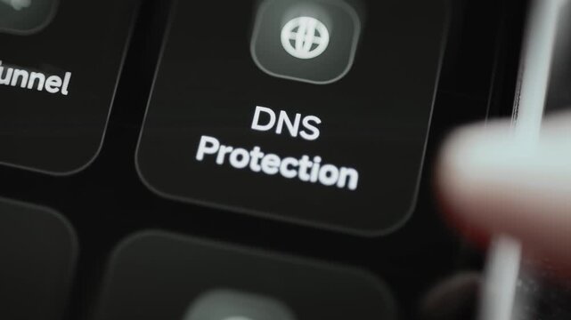 Interactive DNS protection tile secures private network queries