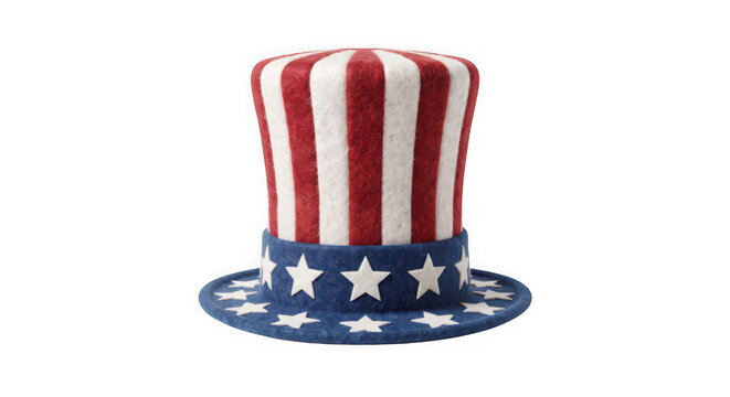 Patriotic Uncle Sam top hat isolated on transparent