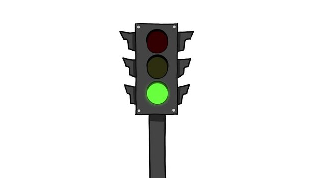 Traffic light vector animation concept for transportation and road safety