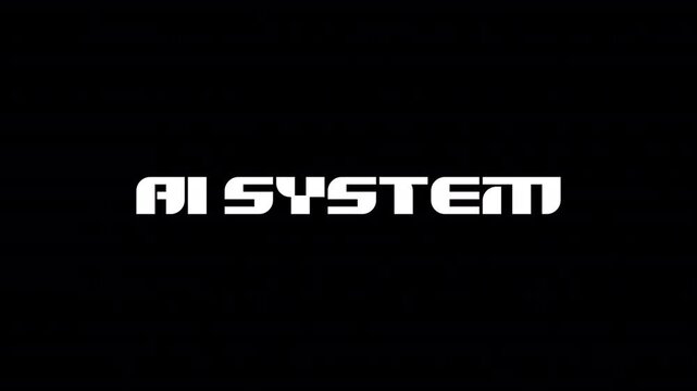Futuristic Glowing AI System Text Animation with Neon Digital Technology Effect