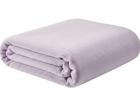 Soft folded lavender purple bath towel isolated isolated on transparent background