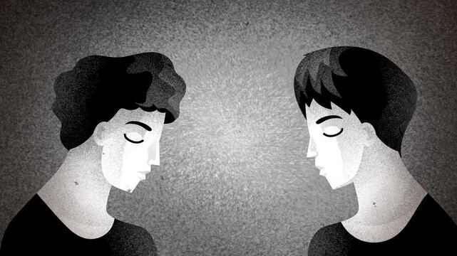 two people communicating telepathically