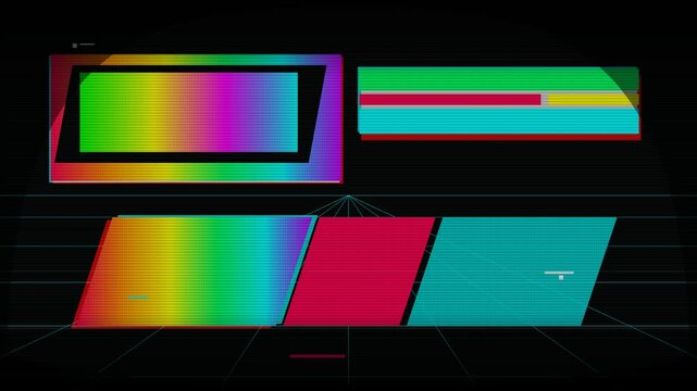 Cyberpunk CRT Glitch Screen Background with RGB Split VHS Distortion and Animated Digital Noise Error Texture Vector