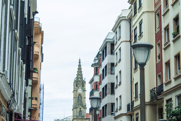 Fototapeta premium house facades in Donostia or San Sebastian, Spain Spain
