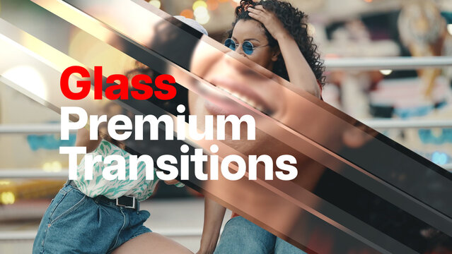 Premium Transitions Glass 20 Variations &ndash; Modern Glass Distortion Transitions, Refraction Wipes and Transparent Lens Effects for Professional Video Editing and Motion Graphics