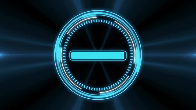 A futuristic loading bar displays progress within a circular, glowing interface.