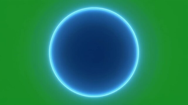 A glowing blue orb with a light blue aura on a green background.