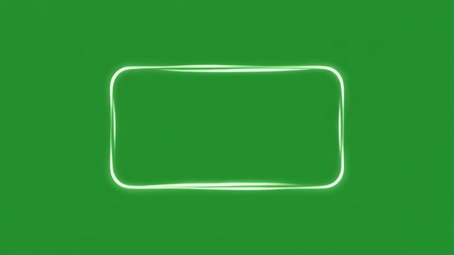 A simple green background with a rounded rectangular white neon outline.