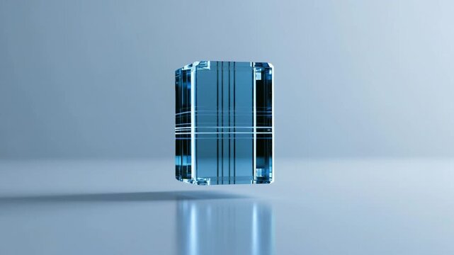 Cinematic Visualization of Two Massive Glowing Glass Cubes Integrating Seamlessly