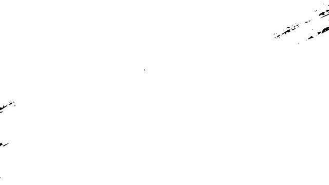 Grunge brush texture diagonal wipe reveal motion animation for transition overlays. White Brush wipe transition on transparent background for revealing the photo or video.