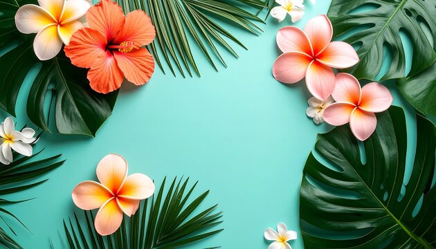 Bright orange gerbera daisies in green vase on teal background.