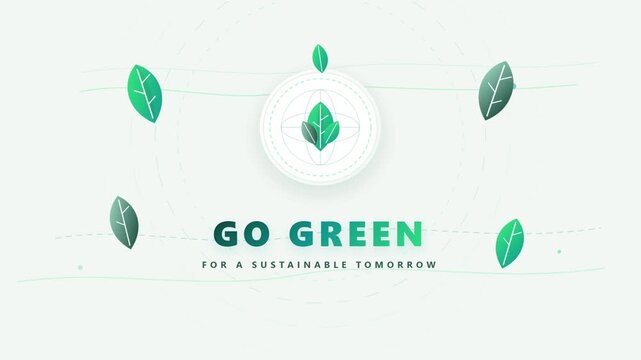 Sustainable environment concept vector illustration with go green text and leaf icons for ecology conservation and global warming awareness campaign promotion