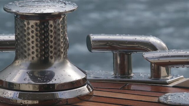 A mooring winch on a yacht