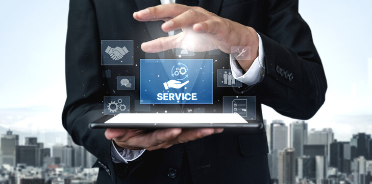 Customer service and support workflow with cooperation, communication, maintenance, and checklist icons for efficient service operation and user satisfaction Vouch