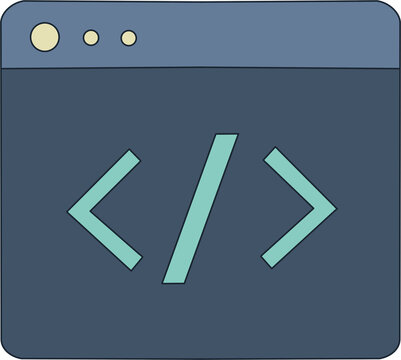 Code Editor Flat Vector Illustration
