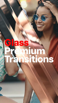 Premium Transitions Glass 20 Variations VERTICAL &ndash; Modern Glass Distortion Transitions, Refraction Wipes and Transparent Lens Effects for Professional Video Editing and Motion Graphics