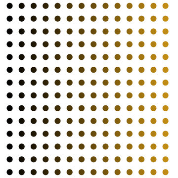 Gradient dotted pattern with gold circles on transparent background for modern digital wallpaper or abstract design
