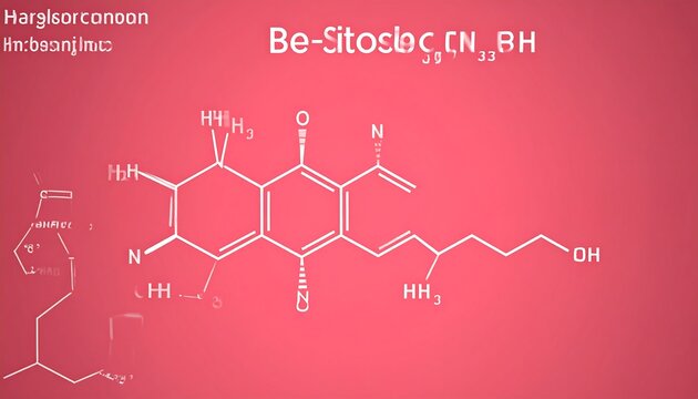 Molecular structure of Be-Sitosterol chemical compound.
