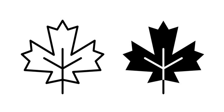 Maple leaf icon simple logos series