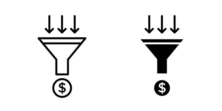 Sales funnel icon simple logos series