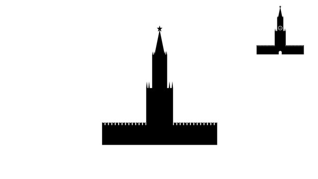 Kremlin symbol, black isolated vector silhouette