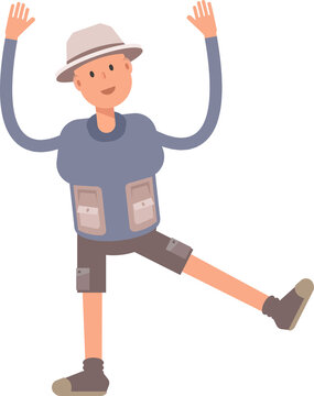 Tourist Character Relaxing Illustration
