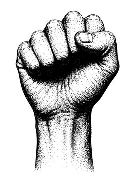 Raised Clenched Fist Protest and Power Vector Illustration
