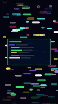 Vertical supersonic syntax token rain and fast coding stream in vertical format