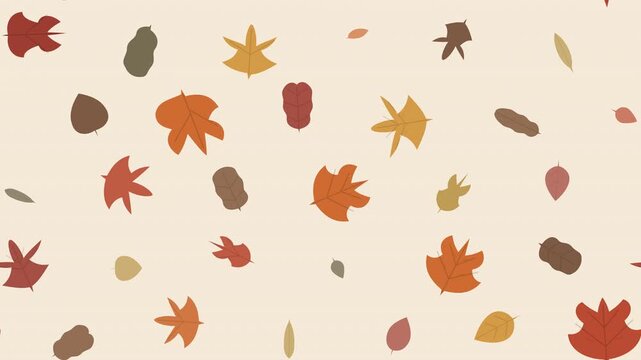 Modern seamless autumn leaf pattern loop in a geometric flat style