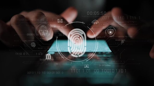 Biometric fingerprint identification and cybersecurity system ensuring secure access, identity verification, cloud data protection, and digital safety Marrow