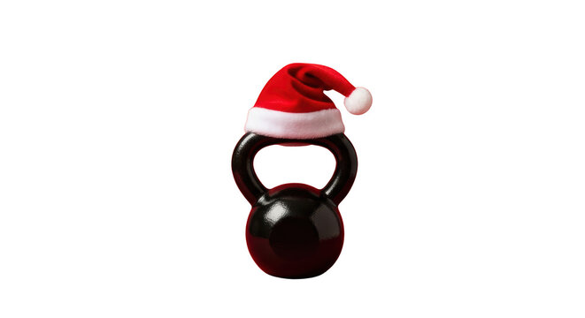 Kettlebell with Santa Hat on Top.