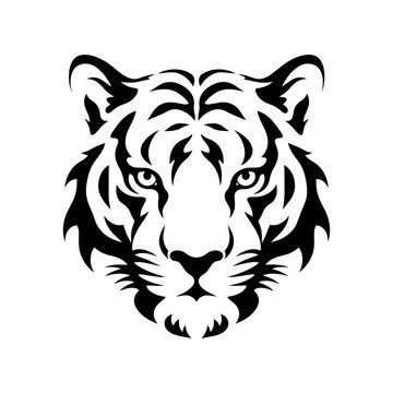 tiger head face silhouette design vector illustration