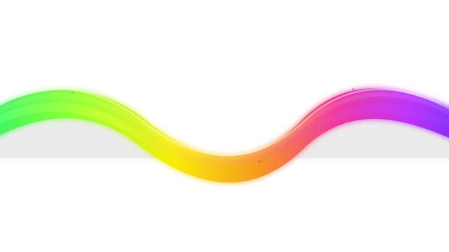 Vibrant multicolored gradient wave moves smoothly across frame in this creative digital motion animation video clip