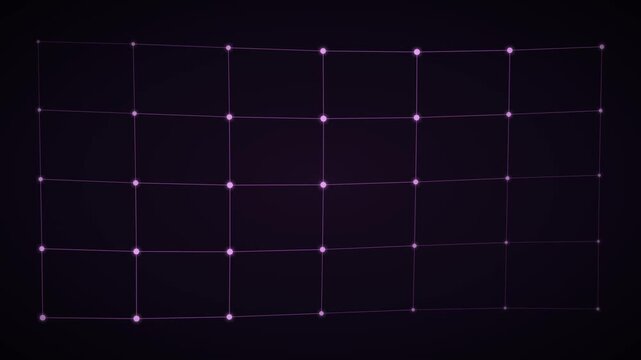 An undulating outline mesh of decentralized network nodes weaves
