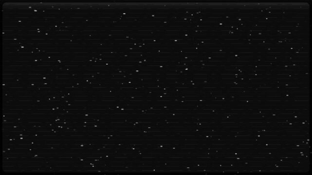 Analog television static noise with rolling vertical hold and CRT scanlines