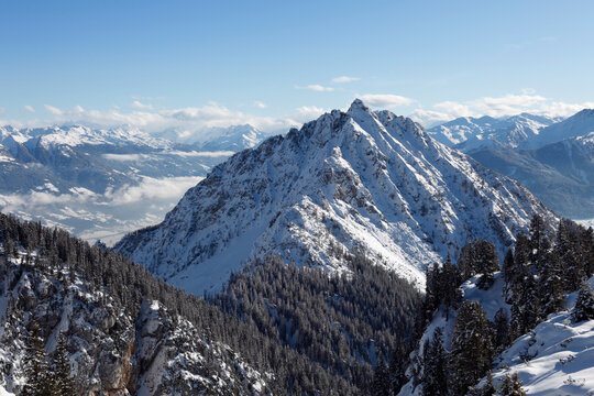 Austria, Tyrol, View of snowy mountains