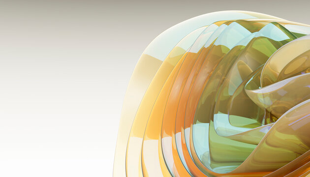 Abstract 3d glass sphere reflects modern conceptual graphic design