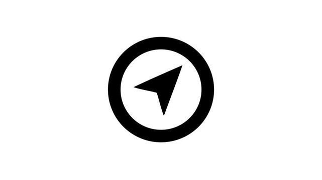 Navigation arrow icon motion map loop for digital interface design