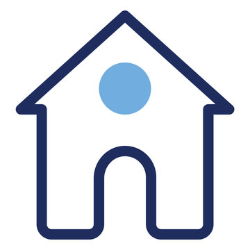 Residential House Building Home Duo Tone Icon